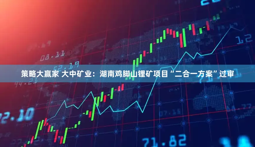 策略大赢家 大中矿业：湖南鸡脚山锂矿项目“二合一方案”过审
